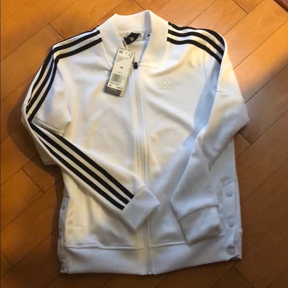 adidas Tops - Extra small black and white adidas zip up NWT